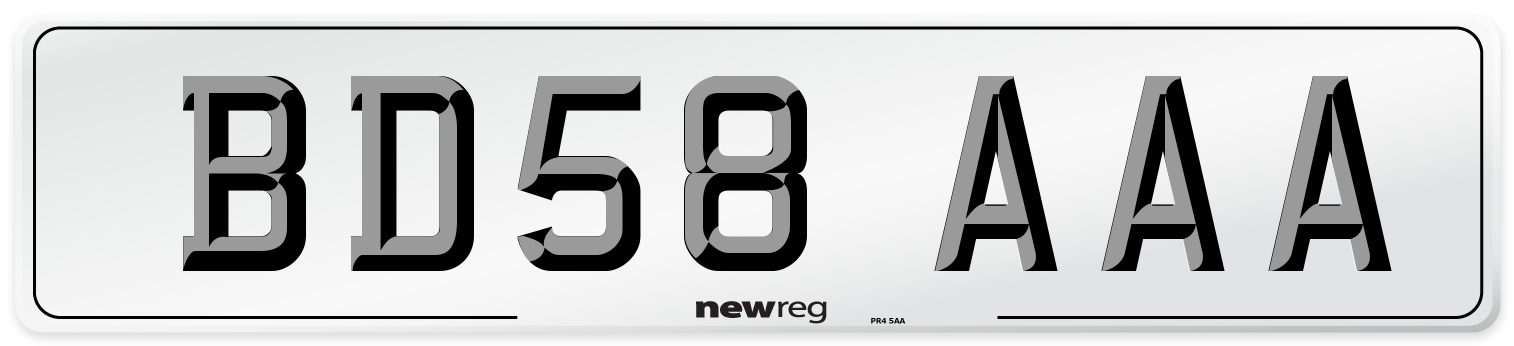 BD58 AAA Number Plate from New Reg